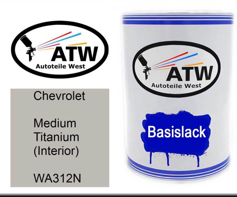 Chevrolet, Medium Titanium (Interior), WA312N: 500ml Lackdose, von ATW Autoteile West.